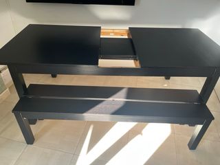 Mesa comedor extensible negra Ikea