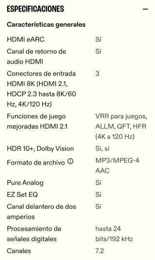 Receptor AV JBL MA7100 HP Blanco