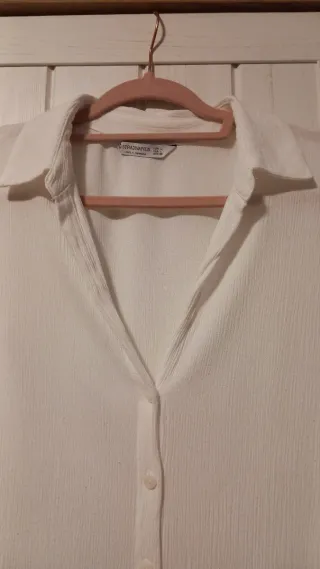 Camisa Stradivarius blusa Blanca Talla L