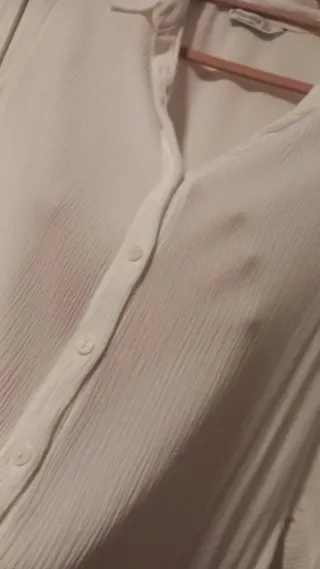 Camisa Stradivarius blusa Blanca Talla L