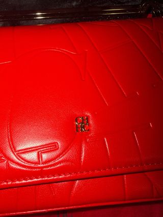 Bolso Clutch CH Piel Rojo Carolina Herrera