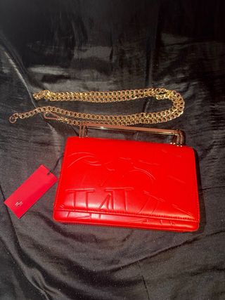 Bolso Clutch CH Piel Rojo Carolina Herrera
