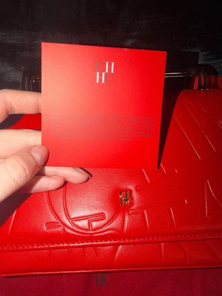 Bolso Clutch CH Piel Rojo Carolina Herrera