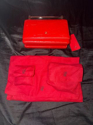 Bolso Clutch CH Piel Rojo Carolina Herrera