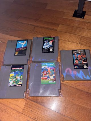 Lote 5 Juegos NES Kung Fu, Shadowgate, TMNT