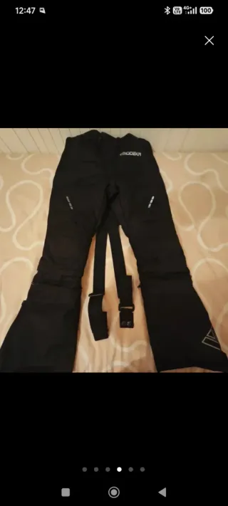 Traje de moto infantil de cordura negro y rosa