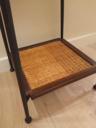 Estantería rinconera de pie madera y metal rustica