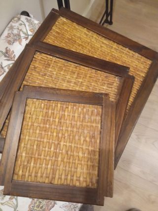 Estantería rinconera de pie madera y metal rustica