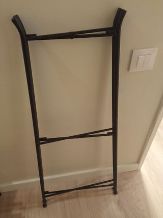 Estantería rinconera de pie madera y metal rustica