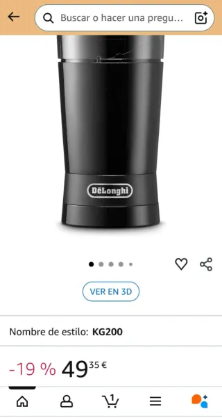 Molinillo DeLonghi KG200 Acero Inox