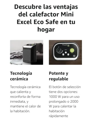 Calefactor Rowenta Mini Excel Eco Safe 1800W