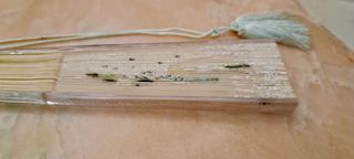 ABANICO ELEGANTE DECORADO A MANO PARA BOLSO