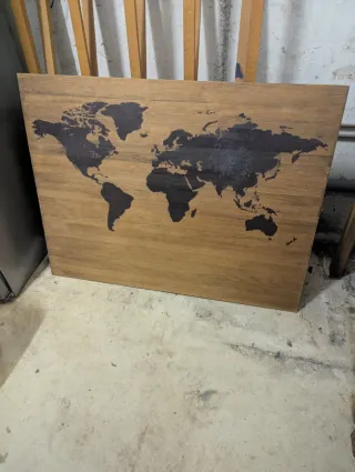 Cabecero Cama Mapa Mundi Madera