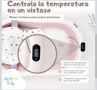 Bañera Plegable Bebé con Cojín + temperatura