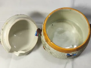 Azucarero antiguo o tarro para la miel en cerámica