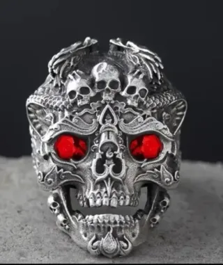 4 Anelli Teschio Acciaio
