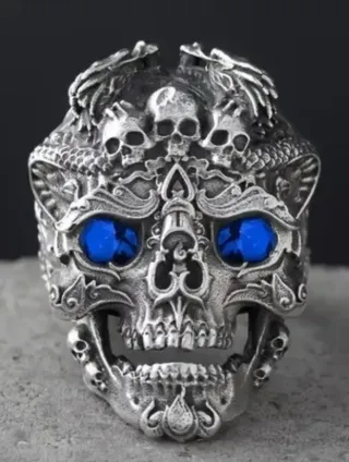 4 Anelli Teschio Acciaio
