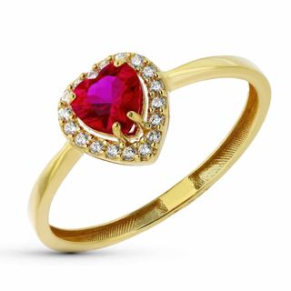 anillo oro 18k con piedra con circonita