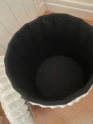 Puff asiento almacenamiento suave blanco NUEVO.