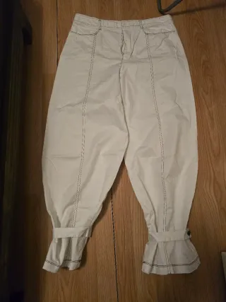 Pantalón Zara Bombacho Blanco
