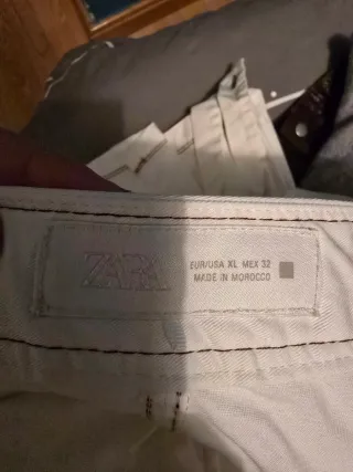 Pantalón Zara Bombacho Blanco