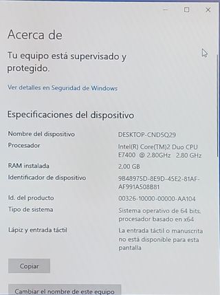 Ordenador HP 500GB RAM2GB