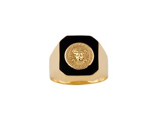sello oro 18k con piedra con onix