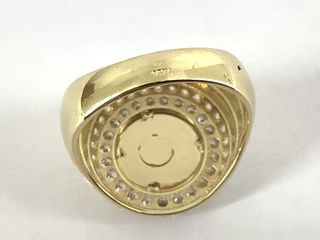 sello oro 18k con piedra con circonita