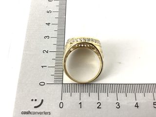 sello oro 18k con piedra con circonita