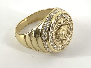 sello oro 18k con piedra con circonita