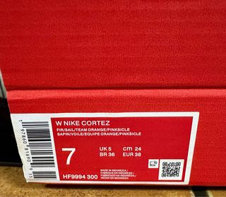 Nike Cortez Talla 38 Negro Naranja