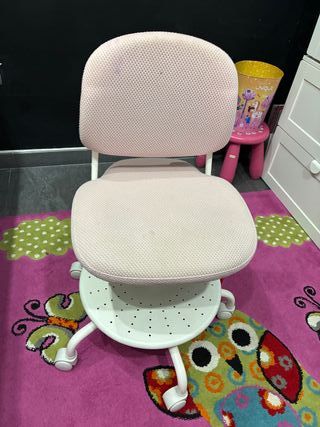Silla de escritorio rosa infantil