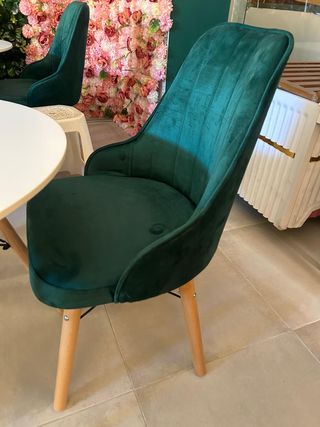 24 Sillas Terciopelo Verde