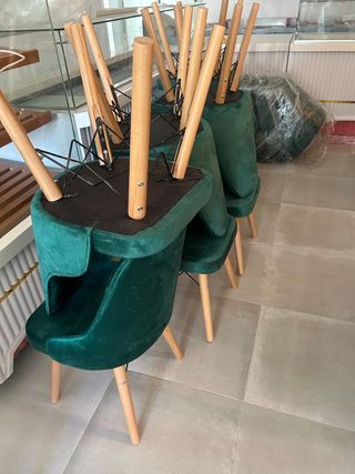 24 Sillas Terciopelo Verde