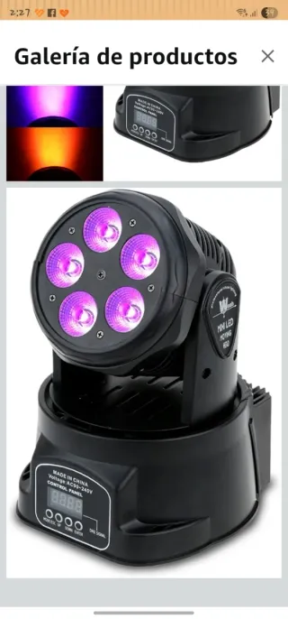 2 focos Lixada 75W 5 LED Luz Escenario DMX512