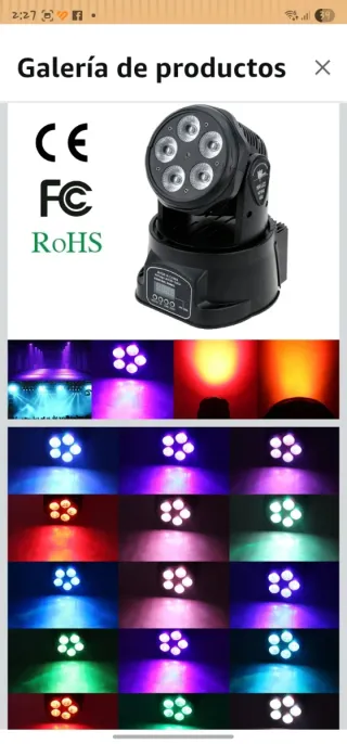 2 focos Lixada 75W 5 LED Luz Escenario DMX512