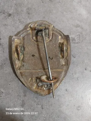 Antigua Placa Militar Bandera Móvil Insignia