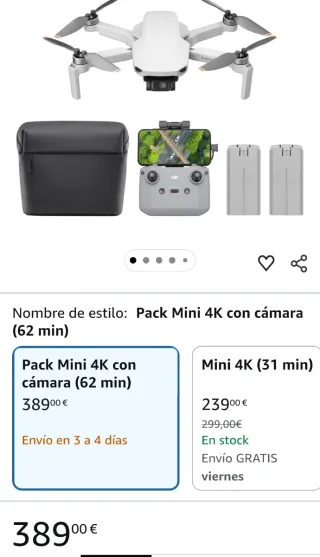 Drone DJI Mini 4K Drone sin estrenar