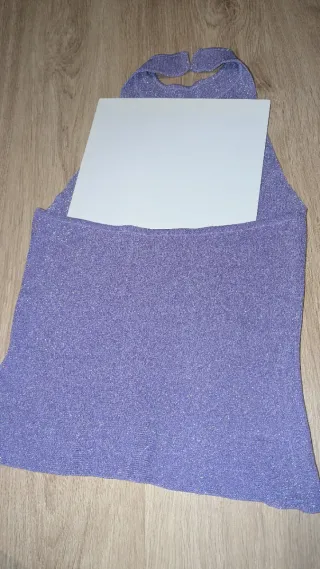 Top lencero plateado y morado