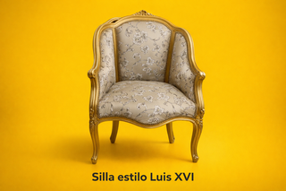 Silla estilo Luis XVI dorada