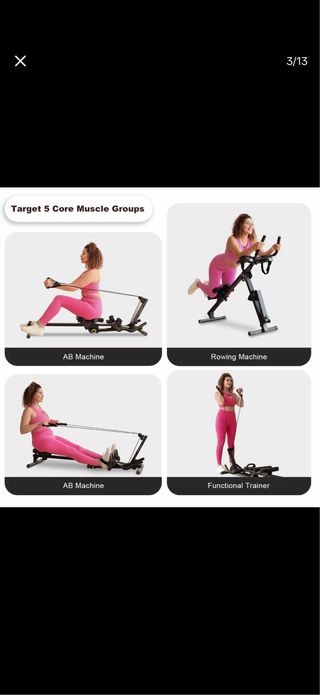 Máquina 3 en 1: Abdominales y Remo fitness Entrena