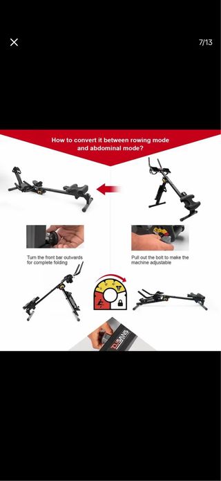 Máquina 3 en 1: Abdominales y Remo fitness Entrena