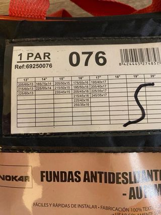 Fundas Cadenas Nieve Automóvil Danokar Talla S