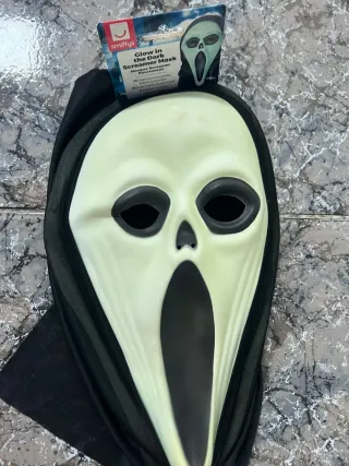 Disfraz Máscara Scream Smiffys Glow in the Dark