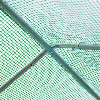 Invernadero para Huerto Con 6 Ventanas Y Puerta Enrollable, Invernadero De Jardín a Túnel Con Techo Inclinado en PE Y Tubos De Acero, 4.5X3X2M, Verde Oscuro