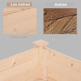 Cama para Huerto Elevado, Huerto Urbano de Mesa para Plantas con Funda de Tela para Jardín, 122.5X56.5X76Cm, Madera