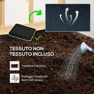 Jardinera De Exterior De Madera De Abeto Con Enrejado, Orificios De Drenaje Y Tela No Tejida En El Fondo, 90X43X150 Cm