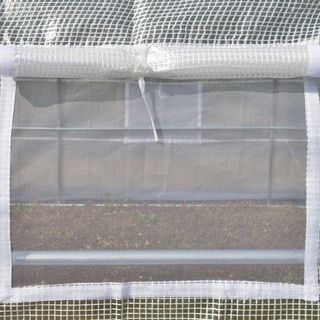 Invernadero de Jardín en Túnel 3.97X3X2 M Con Puertas Enrollables y Ventanas, Invernadero para Huerto con Estructura de Acero Galvanizado y Cubierta PE, para Huerto Verduras Flores, Blanco