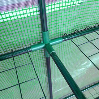 Invernadero de Pared para Plantas y Flores, Invernadero de Jardín con 2 Estantes, en Acero y PE, 200X100X215Cm