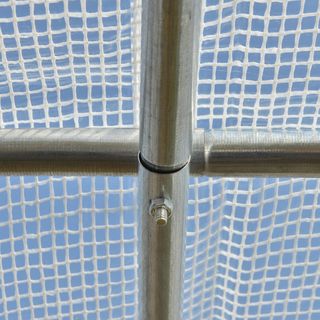 Invernadero de túnel de acero galvanizado y PE, invernadero de jardín con puerta enrollable y 6 ventanas de malla, 3X2X2M